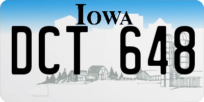 IA license plate DCT648