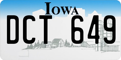 IA license plate DCT649