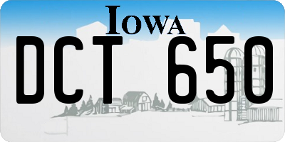 IA license plate DCT650