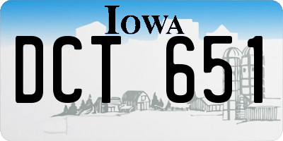 IA license plate DCT651