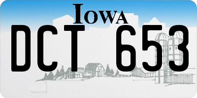 IA license plate DCT653