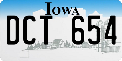 IA license plate DCT654