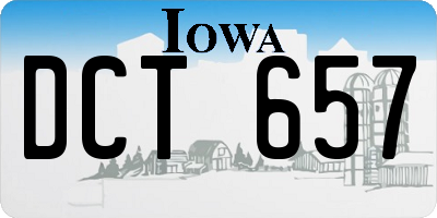 IA license plate DCT657