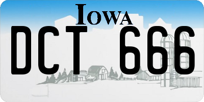 IA license plate DCT666