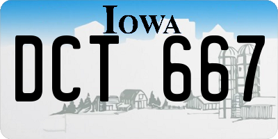 IA license plate DCT667