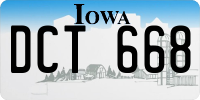 IA license plate DCT668