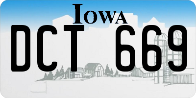 IA license plate DCT669