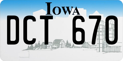 IA license plate DCT670