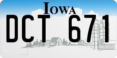 IA license plate DCT671