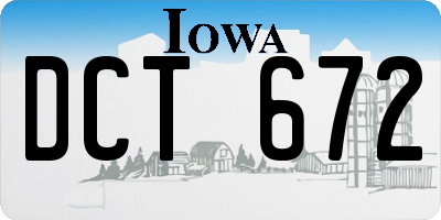 IA license plate DCT672