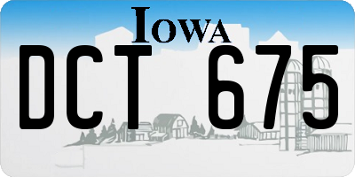 IA license plate DCT675
