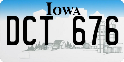 IA license plate DCT676