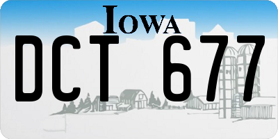 IA license plate DCT677