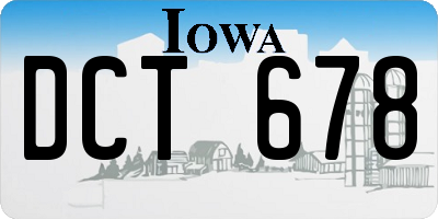 IA license plate DCT678