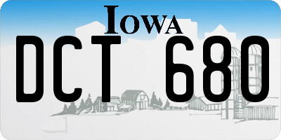 IA license plate DCT680