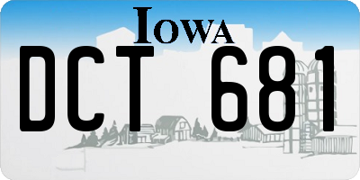 IA license plate DCT681