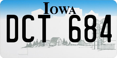 IA license plate DCT684
