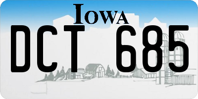 IA license plate DCT685