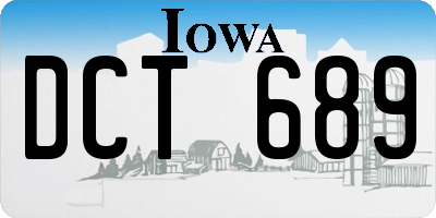 IA license plate DCT689