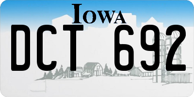 IA license plate DCT692