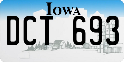 IA license plate DCT693