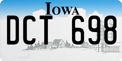 IA license plate DCT698