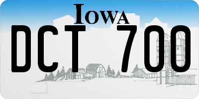 IA license plate DCT700