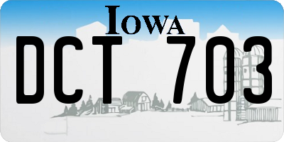 IA license plate DCT703