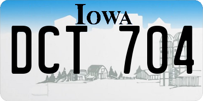 IA license plate DCT704