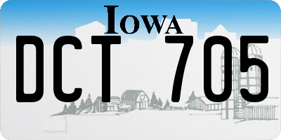 IA license plate DCT705