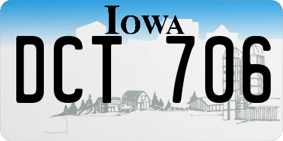 IA license plate DCT706