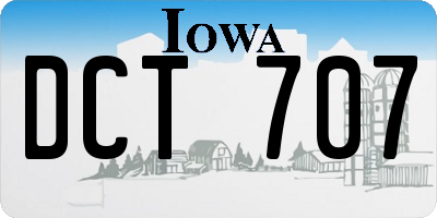 IA license plate DCT707
