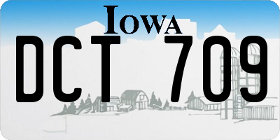 IA license plate DCT709