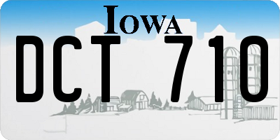IA license plate DCT710