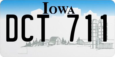 IA license plate DCT711