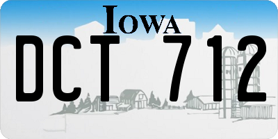 IA license plate DCT712