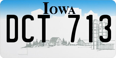 IA license plate DCT713