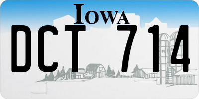 IA license plate DCT714