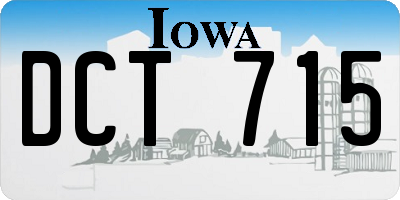 IA license plate DCT715