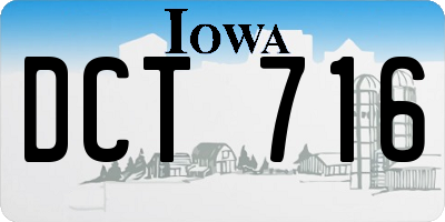 IA license plate DCT716