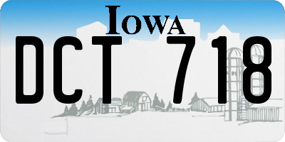 IA license plate DCT718