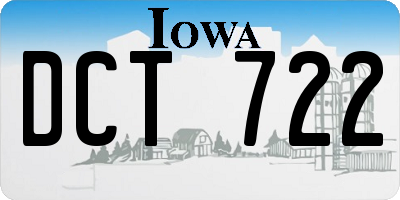 IA license plate DCT722