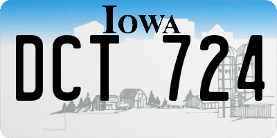 IA license plate DCT724