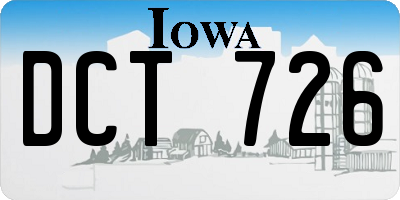 IA license plate DCT726