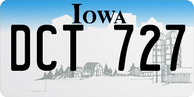 IA license plate DCT727