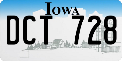 IA license plate DCT728