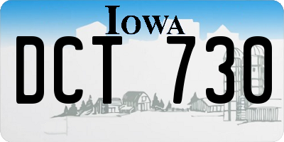 IA license plate DCT730