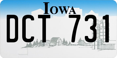 IA license plate DCT731