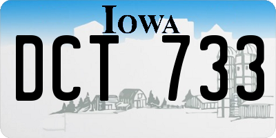 IA license plate DCT733