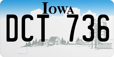 IA license plate DCT736